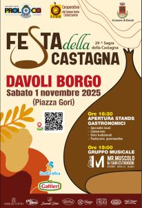 Scopri di più sull'articolo Festa della Castagna 2025 – 29ª Sagra della Castagna a Davoli Borgo