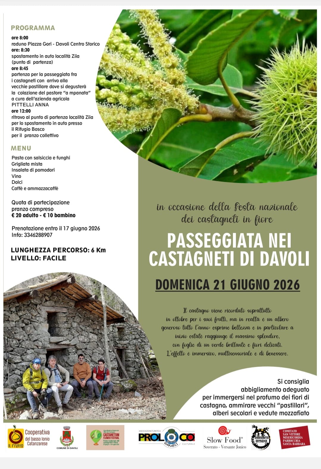 Scopri di più sull'articolo Passeggiata nei Castagneti in Fiore di Davoli: natura, tradizioni e sapori del territorio